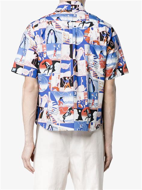 prada comic print shirt